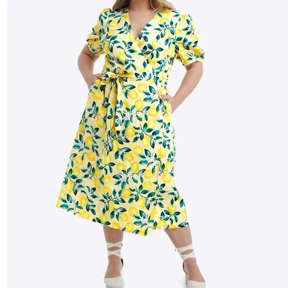 Draper James Dresses Draper James Miranda Wrap Dress In Lemon Blossom Size 22 Poshmark